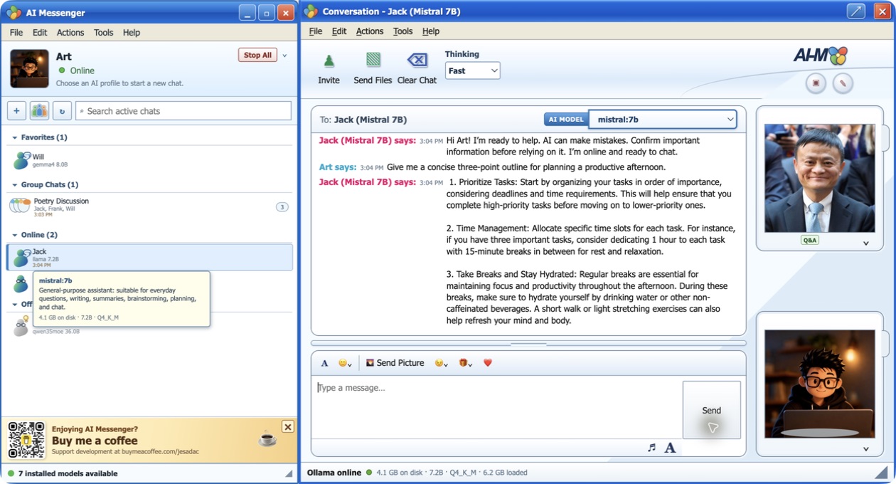 Chat one-to-one screenshot.